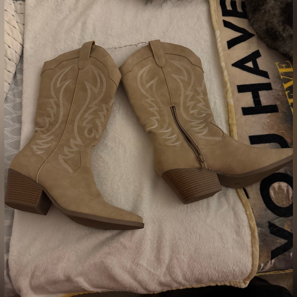 Tan Western Ankle Boots